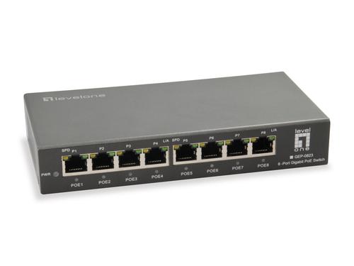 Level One GEP-0823 Unmanaged L2 PoE+ Switch με 8 Θύρες Gigabit (1Gbps) Ethernet <span style="color: white; visibility:visible;">4015867207444</span>