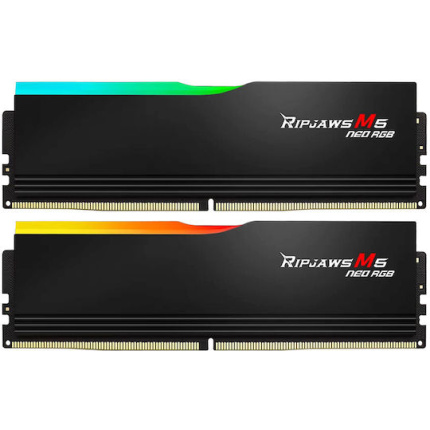 G.Skill Ripjaws M5 Neo RGB DDR5 64GB RAM με 2x32GB Modules και Ταχύτητα 6000 για Desktop F5-6000J2836G32GX2-RM5NRK <span style="color: white; visibility:visible;">4713294237996</span>