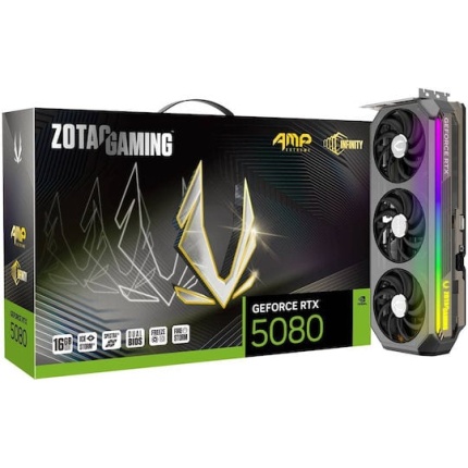 Zotac GeForce RTX 5080 16GB GDDR7 AMP Extreme INFINITY Κάρτα Γραφικών ZT-B50800B-10P <span style="color: white; visibility:visible;">8886307700032</span>