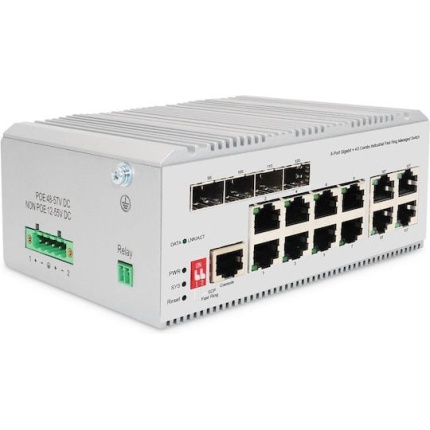 Digitus DN-651145 Managed L2 Switch με 12 Θύρες Gigabit (1Gbps) Ethernet και 4 SFP Θύρες <span style="color: white; visibility:visible;">4016032489221</span>