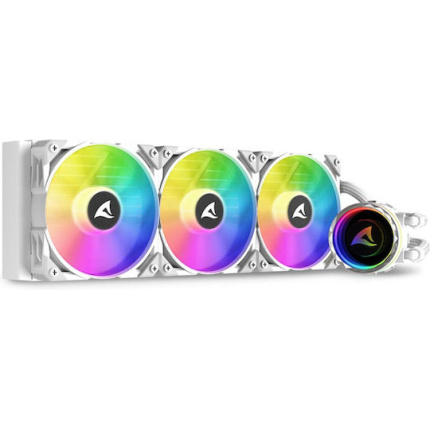 Sharkoon S90 RGB Υδρόψυξη Επεξεργαστή Τριπλού Ανεμιστήρα 120mm για Socket AM4/AM5/1700/1200/115x Λευκή <span style="color: white; visibility:visible;">4044951038619</span>