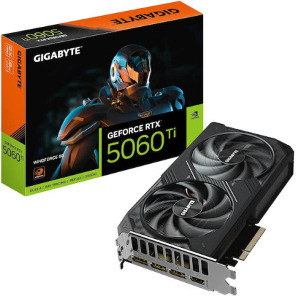 Gigabyte GeForce RTX 5060 Ti 8GB GDDR7 Windforce Κάρτα Γραφικών GV-N506TWF2-8GD <span style="color: white; visibility:visible;">4719331356316</span>