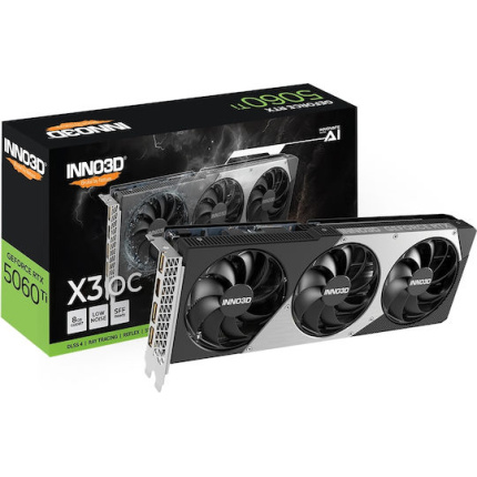 Inno 3D GeForce RTX 5060 Ti 8GB GDDR7 X3 OC Κάρτα Γραφικών N506T3-08D7X-193075L <span style="color: white; visibility:visible;">8886307700766</span>