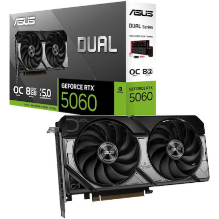 Asus GeForce RTX 5060 8GB GDDR7 Dual OC Κάρτα Γραφικών 90YV0N12-M0NA00 <span style="color: white; visibility:visible;">4711636057899</span>