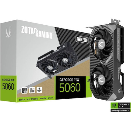 Zotac GeForce RTX 5060 8GB GDDR7 Twin Edge Κάρτα Γραφικών ZT-B50600E-10M <span style="color: white; visibility:visible;">8886307701534</span>