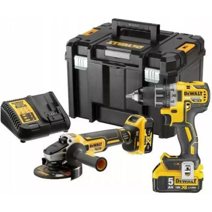 Dewalt DCK2020P2T Σετ Γωνιακός Τροχός & Δραπανοκατσάβιδο 18V με 2 Μπαταρίες 5Ah και Θήκη <span style="color: white; visibility:visible;">5035048734285</span>