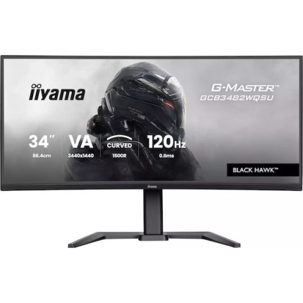 Iiyama GCB3482WQSU-B1 VA HDR Curved Gaming Monitor 34" QHD 3440x1440 <span style="color: white; visibility:visible;">4948570125159</span>
