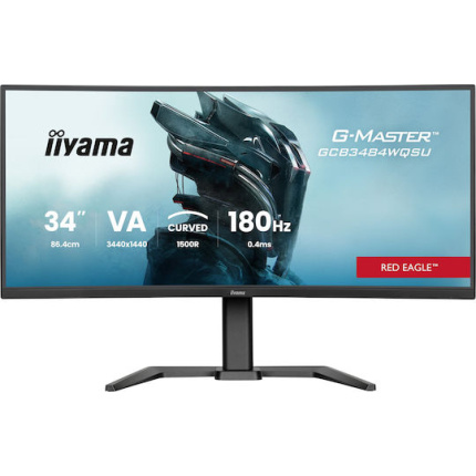 Iiyama G-Master GCB3484WQSU-B1 Ultrawide VA HDR Curved Gaming Monitor 34" QHD 3440x1440 180Hz <span style="color: white; visibility:visible;">4948570125166</span>