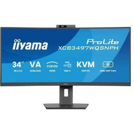 Iiyama ProLite XCB3497WQSNPH-B1 Ultrawide VA Curved Monitor 34" QHD 3440x1440 <span style="color: white; visibility:visible;">4948570125296</span>