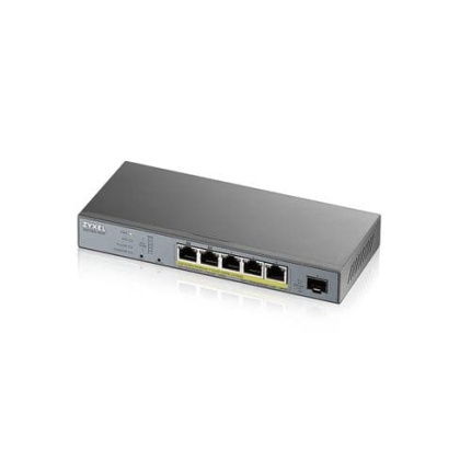 Zyxel GS1350-6HP Managed L2 PoE+ Switch με 5 Θύρες Gigabit (1Gbps) Ethernet και 1 SFP Θύρα <span style="color: white; visibility:visible;">4718937604487,4718937604500</span>