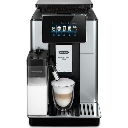 De'Longhi PrimaDonna Soul Αυτόματη Μηχανή Espresso 1450W Πίεσης 19bar για Cappuccino με Μύλο Άλεσης Ασημί <span style="color: white; visibility:visible;">8004399334861</span>