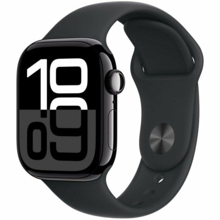 Apple Watch Series 10 Aluminium 42mm Αδιάβροχο με Παλμογράφο (Jet Black με Black Sport Band (S/M)) <span style="color: white; visibility:visible;">0195949563652,0195949564390,0195949562938</span>