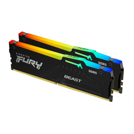 Kingston FURY Beast RGB DDR5 32GB RAM με 2x16GB Modules και Ταχύτητα 6400 για Desktop KF564C32BBEAK2-32 <span style="color: white; visibility:visible;">0740617343113</span>