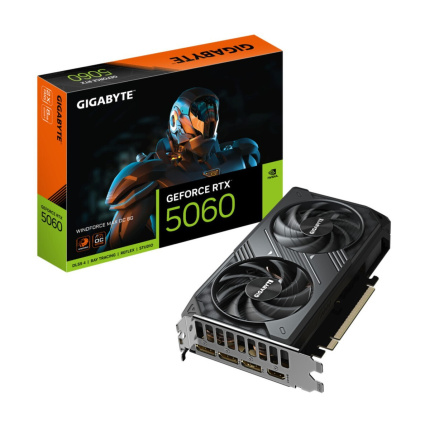 Gigabyte GeForce RTX 5060 8GB GDDR7 Windforce Max OC Κάρτα Γραφικών GV-N5060WF2MAX OC-8GD 4719331356699