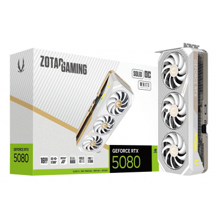 Zotac GeForce RTX 5080 16GB GDDR7 Solid OC White Κάρτα Γραφικών ZT-B50800Q-10P <span style="color: white; visibility:visible;">8886307700469</span>
