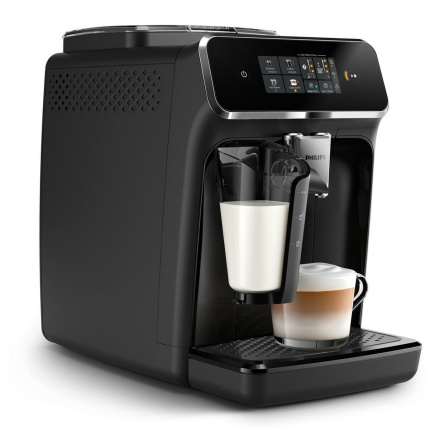 Philips Series 2300 Αυτόματη Μηχανή Espresso 1500W Πίεσης 15bar για Cappuccino με Μύλο Άλεσης Μαύρη 8720389027581