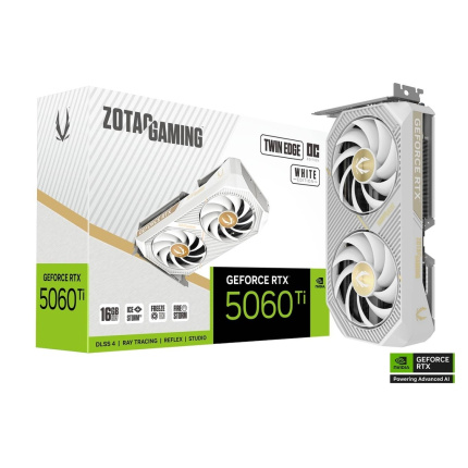 Zotac GeForce RTX 5060 Ti 16GB GDDR7 Twin Edge OC White Κάρτα Γραφικών ZT-B50620Q-10M <span style="color: white; visibility:visible;">8886307701497</span>