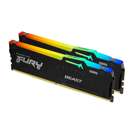 Kingston Fury Beast RGB DDR5 32GB RAM με 2x16GB Modules και Ταχύτητα 5600 για Desktop KF556C36BBEAK2-32 <span style="color: white; visibility:visible;">0740617330779</span>
