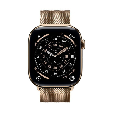 Apple Watch Series 11 Cellular Titanium 42mm Αδιάβροχο με eSIM και Παλμογράφο (Gold Titanium Case with Gold Milanese Loop) - Προπαραγγελία <span style="color: white; visibility:visible;">0195950629484</span>