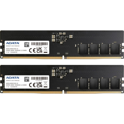 Adata DDR5 RAM με 2x16GB Modules και Ταχύτητα 4800 για Desktop AD5U480016G-DT <span style="color: white; visibility:visible;">4711085936455</span>