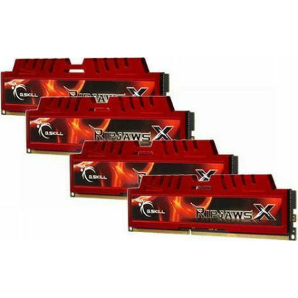 G.Skill RipjawsX DDR3 32GB RAM με 4x8GB Modules και Ταχύτητα 1600 για Desktop F3-12800CL10Q-32GBXL <span style="color: white; visibility:visible;">4711148597852</span>
