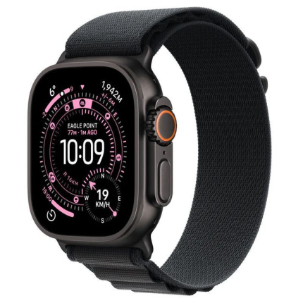 Apple Watch Ultra 3 Titanium 49mm Αδιάβροχο με eSIM και Παλμογράφο (Black Titanium Case with Black Alpine Loop - Small) <span style="color: white; visibility:visible;">0195950610093</span>