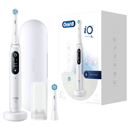 Oral-B iO Series 8N Ηλεκτρική Οδοντόβουρτσα με Χρονομετρητή, Αισθητήρα Πίεσης και Θήκη Ταξιδίου White Alabaster <span style="color: white; visibility:visible;">4210201408543</span>