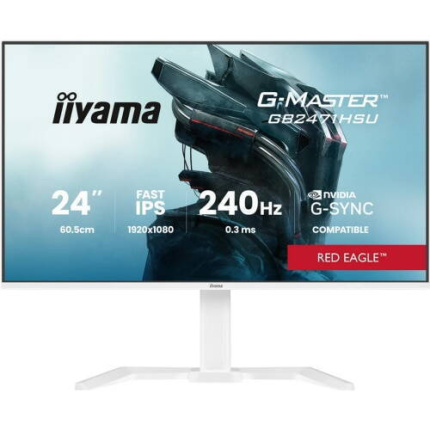 Iiyama G-MASTER GB2471HSU-W1 IPS HDR Gaming Monitor 23.8" FHD 1920x1080 240Hz <span style="color: white; visibility:visible;">4948570126361</span>
