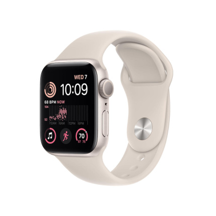 Apple Watch SE 2023 Aluminium 40mm Αδιάβροχο με Παλμογράφο (Starlight με Starlight Sport Band (S/M)) <span style="color: white; visibility:visible;">0195949003202</span>