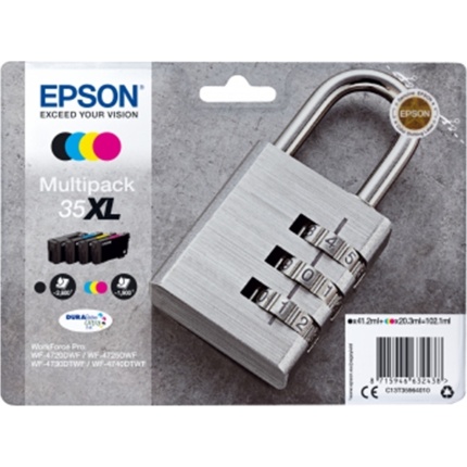 Epson 35XL Γνήσιο Πακέτο 4 Μελανιών Εκτυπωτή InkJet Κίτρινο / Κυανό / Ματζέντα / Μαύρο (C13T35964010) <span style="color: white; visibility:visible;">8715946632438</span>