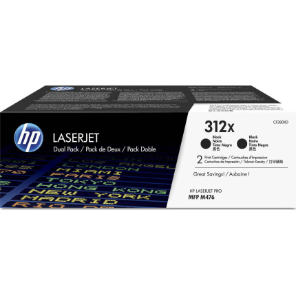 HP 312X Γνήσιο Multipack Toner Laser Εκτυπωτή Μαύρο High Yield 2τμχ (CF380XD) <span style="color: white; visibility:visible;">0888793635186</span>