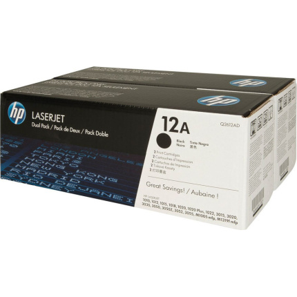 HP 12A Γνήσιο Multipack Toner Laser Εκτυπωτή Μαύρο 2τμχ Q2612AD <span style="color: white; visibility:visible;">0883585537525</span>
