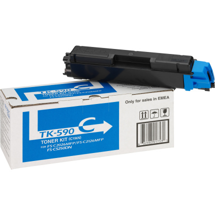 Kyocera TK-590C Γνήσιο Toner Laser Εκτυπωτή Κυανό 5000 Σελίδων (1T02KVCNL0) <span style="color: white; visibility:visible;">6329830175318</span>
