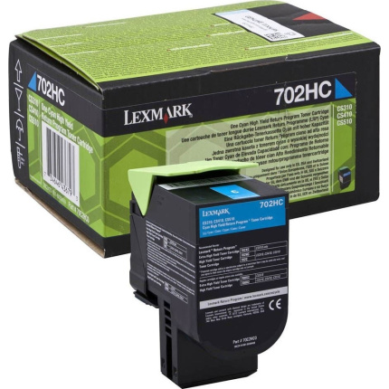 Lexmark 702HC Γνήσιο Toner Laser Εκτυπωτή Κυανό High Capacity Return Program 3000 Σελίδων 70C2HC0 <span style="color: white; visibility:visible;">0734646436793</span>
