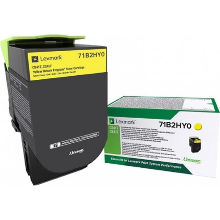 Lexmark 71B2HY0 Γνήσιο Toner Laser Εκτυπωτή Κίτρινο Return Program High Yield 3500 Σελίδων <span style="color: white; visibility:visible;">0734646641944</span>