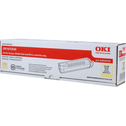 OKI 44059105 Γνήσιο Toner Laser Εκτυπωτή Κίτρινο 8000 Σελίδων 44059105 <span style="color: white; visibility:visible;">5031713043515</span>