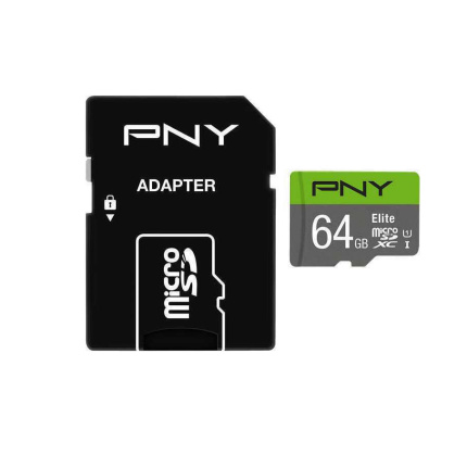 PNY Elite microSDXC 64GB Class 10 U1 UHS-I με αντάπτορα ( 751492593753 )