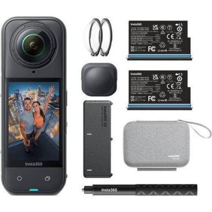 Insta360 X5 Action Camera 8K Essentials Bundle με Οθόνη και Wi-Fi Μαύρη <span style="color: white; visibility:visible;">6977644761496</span>