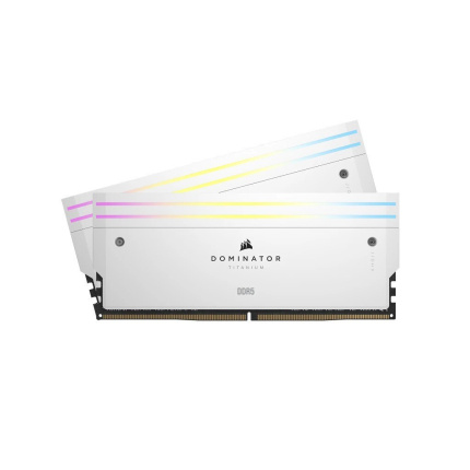 Corsair Dominator Titanium RGB XMP White DDR5 48GB RAM με 2x24GB Modules και Ταχύτητα 6000 για Desktop CMP48GX5M2B6000C30W <span style="color: white; visibility:visible;">0840006679202</span>