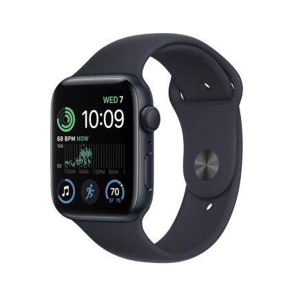 Apple Watch SE 2023 Aluminium 44mm Αδιάβροχο με Παλμογράφο (Midnight με Midnight Sport Band (M/L)) <span style="color: white; visibility:visible;">0195949004636</span>