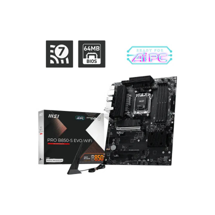 MSI PRO B850-S EVO WIFI Motherboard ATX με AMD AM5 Socket 7E97-001R <span style="color: white; visibility:visible;">4711377422765</span>