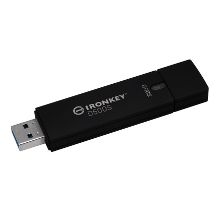 Kingston Ironkey D500s 32GB USB 3.2 Stick Μαύρο <span style="color: white; visibility:visible;">0740617334807</span>