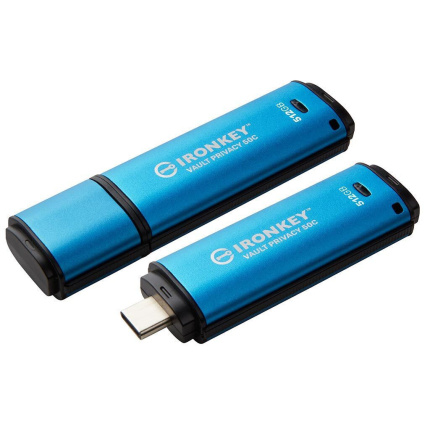 Kingston IronKey Vault Privacy 50 512GB USB 3.2 Stick με σύνδεση USB-C Μπλε <span style="color: white; visibility:visible;">0740617338867</span>
