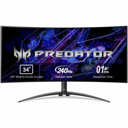 Acer Predator X34Xbmiiphuzx Ultrawide OLED HDR Gaming Monitor 34" 3440x1400 240Hz με Χρόνο Απόκρισης 0.03ms GTG <span style="color: white; visibility:visible;">4711121955969</span>