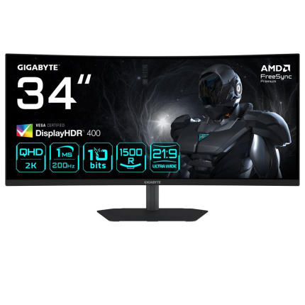 Gigabyte G34WQC2 Ultrawide VA HDR Curved Gaming Monitor 34" QHD 3440x1440 200Hz με Χρόνο Απόκρισης 1ms GTG <span style="color: white; visibility:visible;">4719331870294</span>
