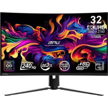 MSI MPG 321CURXDE QD-OLED HDR Curved Gaming Monitor 31.5" 4K 3840x2160 240Hz με Χρόνο Απόκρισης 0.03ms GTG <span style="color: white; visibility:visible;">4711377252553</span>