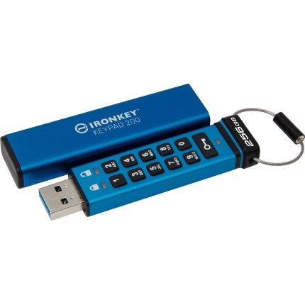 Kingston IronKey Keypad 200 256GB USB 3.2 Stick Μπλε <span style="color: white; visibility:visible;">0740617338904</span>