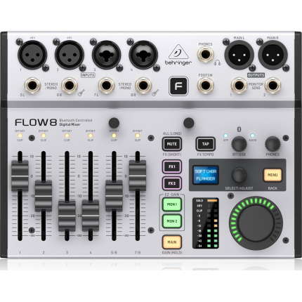 Behringer Flow 8 Ψηφιακή Κονσόλα 8 Καναλιών με Phantom Power & 4 Εισόδους XLR & Bluetooth <span style="color: white; visibility:visible;">4033653071529</span>