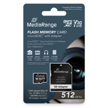 MediaRange microSDXC 512GB Class 10 με αντάπτορα <span style="color: white; visibility:visible;">4260664878216</span>