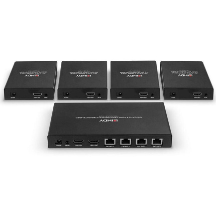 Lindy 4 Port Cat.6 HDMI 4K60 Extender HDMI Splitter 38262 <span style="color: white; visibility:visible;">4002888382625</span>